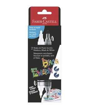 Faber Castell Shake & Paint Markers Black & White (FC-285503) Faber Castell Shake & Paint Markers Black & White (FC-285503)