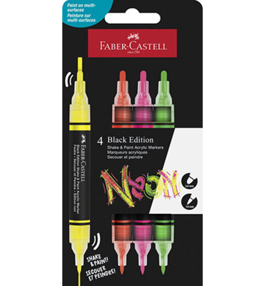 Faber Castell Shake & Paint Markers Neon Colors (FC-285505) Faber Castell Shake & Paint Markers Neon Colors (FC-285505)