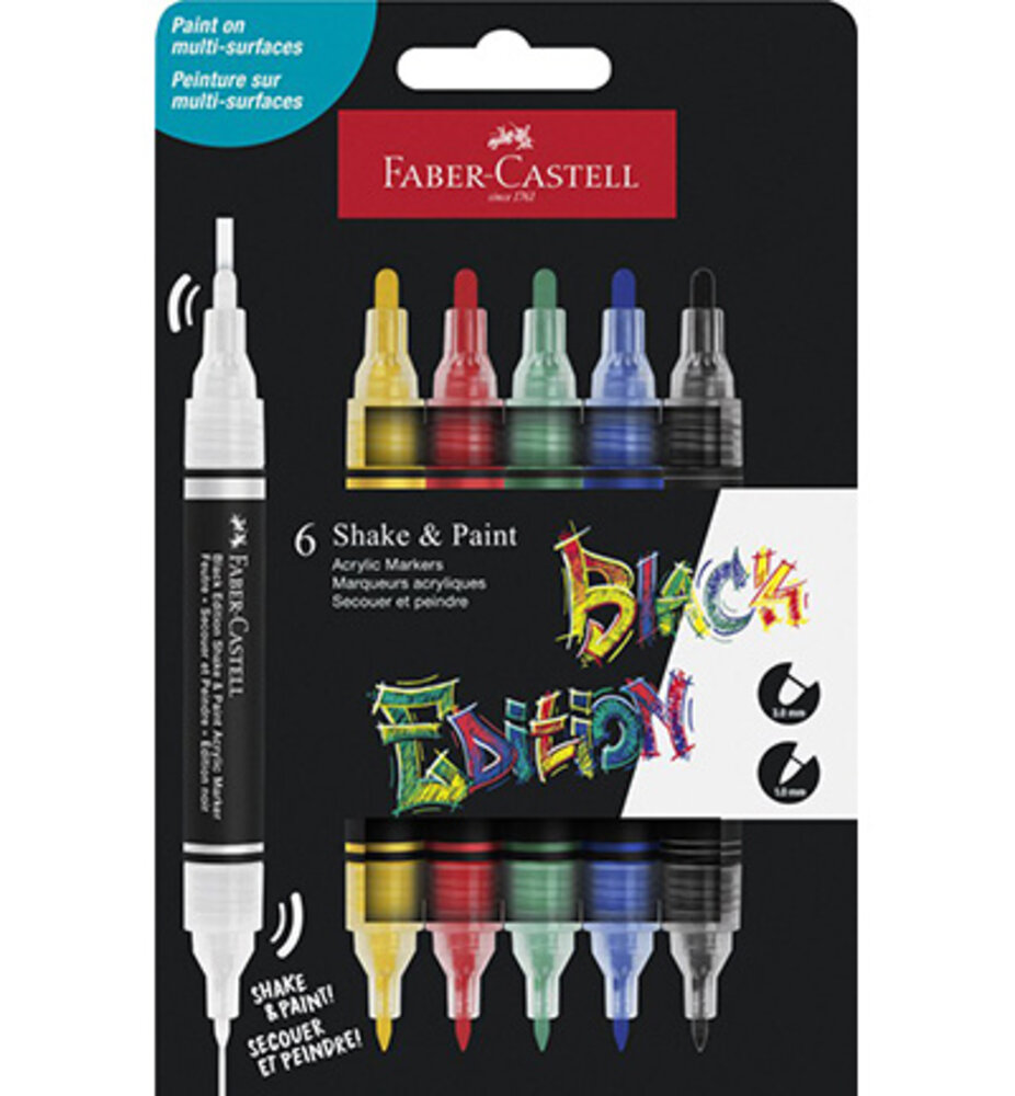 Faber Castell Shake & Paint Markers Standard Colors (FC-285507) Faber Castell Shake & Paint Markers Standard Colors (FC-285507)