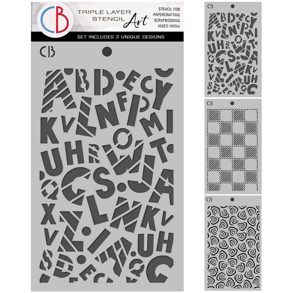 Ciao Bella Papercrafting Lunibloom 5x8 Inch Stencil Mix Triple Layer Set (MSX009)