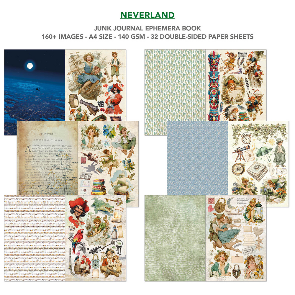Ciao Bella Papercrafting PRE-ORDER Neverland A4 Junk Journal Ephemera Book (CBB021)