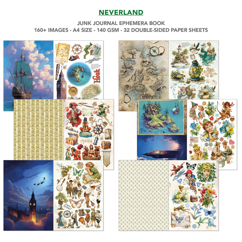 Ciao Bella Papercrafting Neverland A4 Junk Journal Ephemera Book (CBB021)
