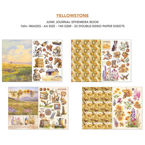 Ciao Bella Papercrafting PRE-ORDER Yellowstone A4 Junk Journal Ephemera Book (CBB022)