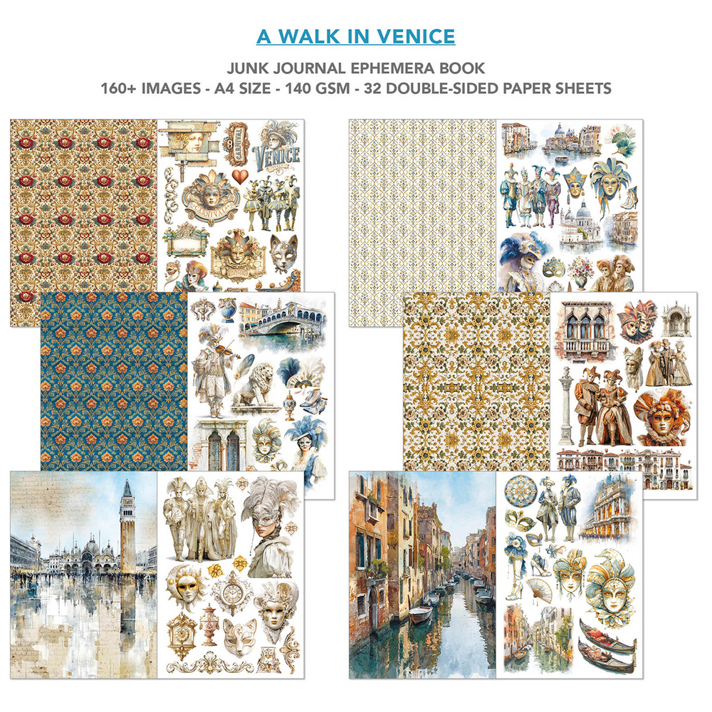 Ciao Bella Papercrafting PRE-ORDER Venice Dream A4 Junk Journal Ephemera Book (CBB023)