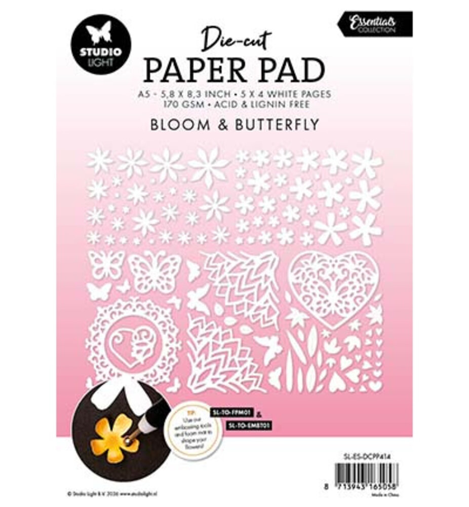 Studio Light Essentials Bloom & Butterfly A5 Die-Cut Paper Pad (SL-ES-DCPP414) Studio Light Essentials Bloom & Butterfly A5 Die-Cut Paper Pad (SL-ES-DCPP414)