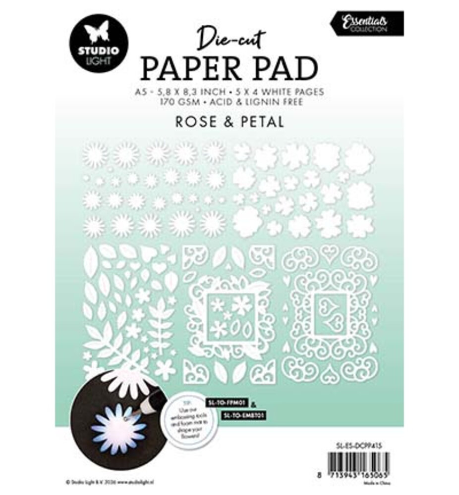 Studio Light Essentials Rose & Petal A5 Die-Cut Paper Pad (SL-ES-DCPP415) Studio Light Essentials Rose & Petal A5 Die-Cut Paper Pad (SL-ES-DCPP415)