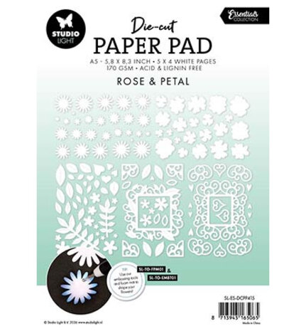 Studio Light PRE-ORDER Essentials Rose & Petal A5 Die-Cut Paper Pad (SL-ES-DCPP415)