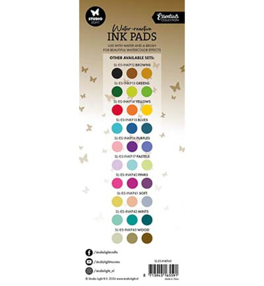 Studio Light Essentials Water-Reactive Ink Pads Wood (SL-ES-INKP43)