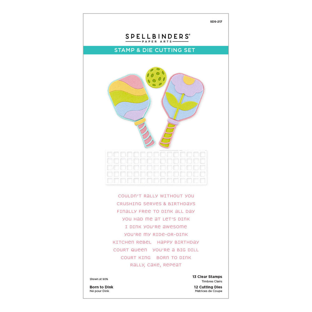 Spellbinders PRE-ORDER This Is Life Born to Dink Stamp & Die Set (SDS-217)