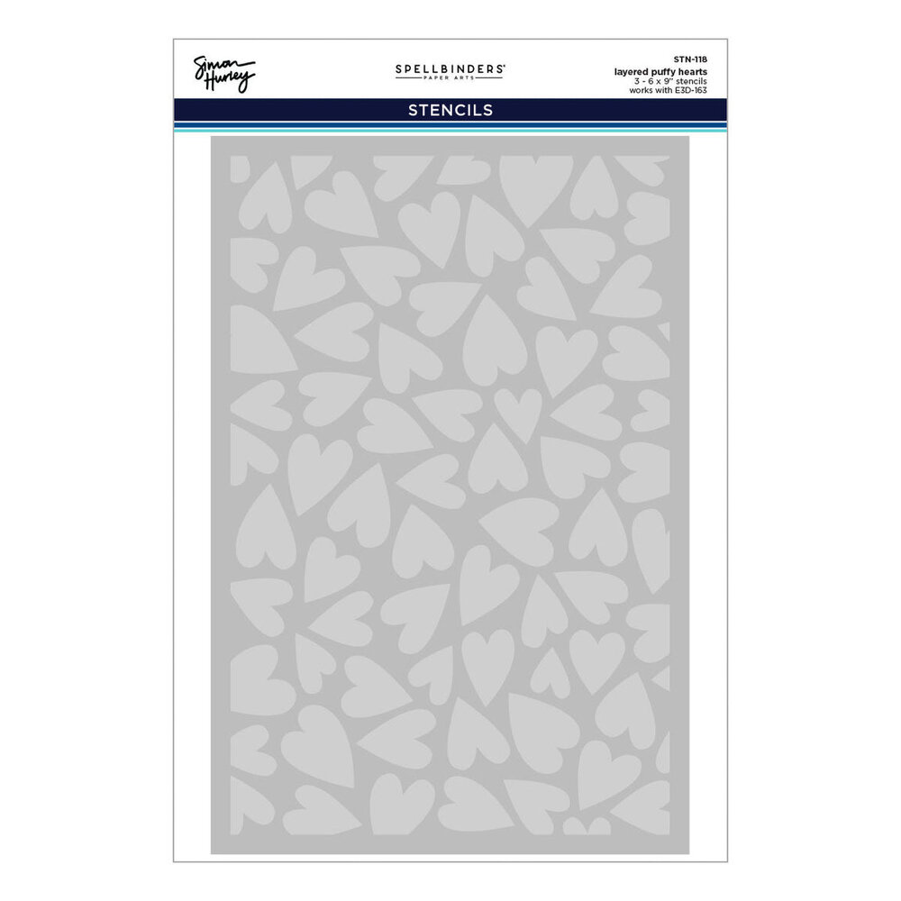 Spellbinders PRE-ORDER Puffy Hearts Layered Stencil (STN-118) Spellbinders PRE-ORDER Puffy Hearts Layered Stencil (STN-118)