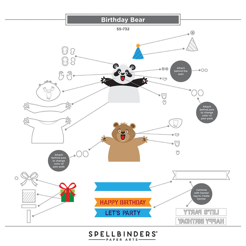 Spellbinders Sending Hugs Birthday Bear Dies (S5-732)