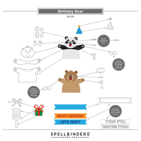 Spellbinders Sending Hugs Birthday Bear Dies (S5-732)