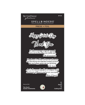 Spellbinders The Poet's Garden Sentiments Press Plate & Die Set (BP-325) Spellbinders The Poet's Garden Sentiments Press Plate & Die Set (BP-325)