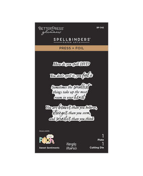 Spellbinders PRE-ORDER Say Cheese Classic Pooh Baby Sweet Sentiments Press Plate & Die Set (BP-342)