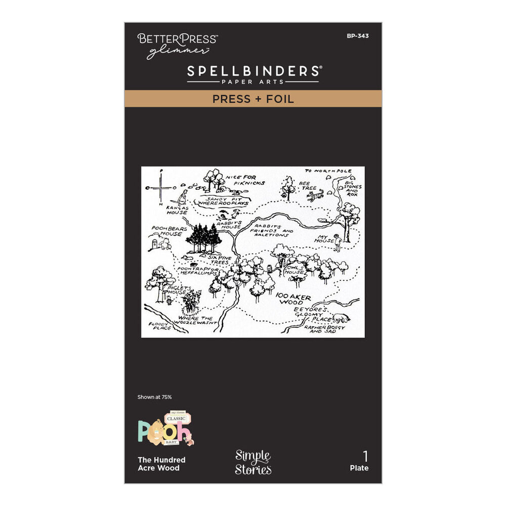 Spellbinders PRE-ORDER Say Cheese Classic Pooh Baby The Hundred Acre Wood Press Plate & Die Set (BP-343)