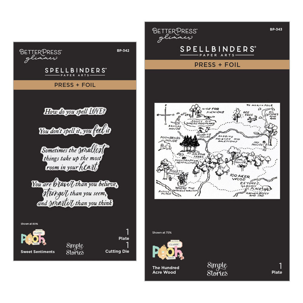 Spellbinders Say Cheese Classic Pooh Baby Press Plate & Die Bundle (BD-1030)