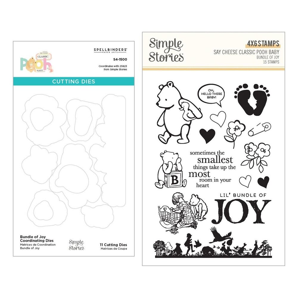 Spellbinders PRE-ORDER Say Cheese Classic Pooh Baby Stamp & Die Bundle (BD-1012)