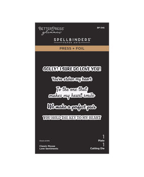 Spellbinders Say Cheese Classic Mouse Love Sentiments Press Plate & Die Set (BP-346)