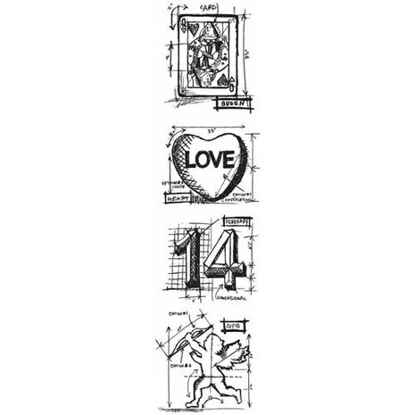 Stampers Anonymous PRE-ORDER Cling Stamps Strip Valentine (THMB004) Stampers Anonymous PRE-ORDER Cling Stamps Strip Valentine (THMB004)