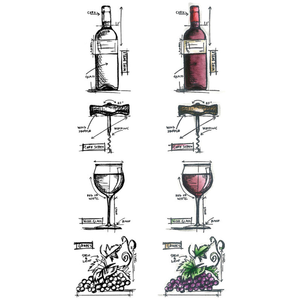 Stampers Anonymous Cling Stamps Strip Wine (THMB028) Stampers Anonymous Cling Stamps Strip Wine (THMB028)