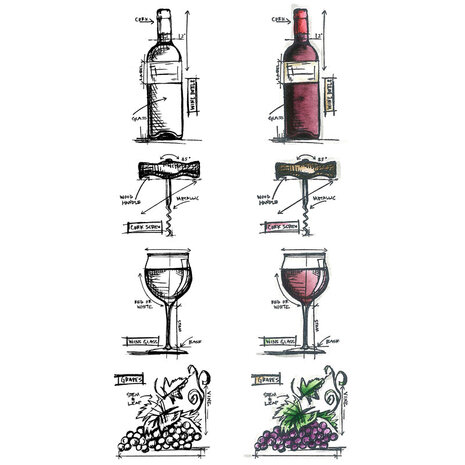 Stampers Anonymous Cling Stamps Strip Wine (THMB028) Stampers Anonymous Cling Stamps Strip Wine (THMB028)