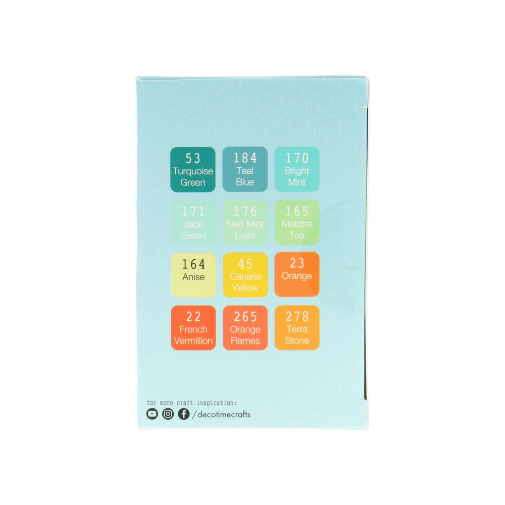 DécoTime 12 Alcohol Markers Neo Mint (3005439)