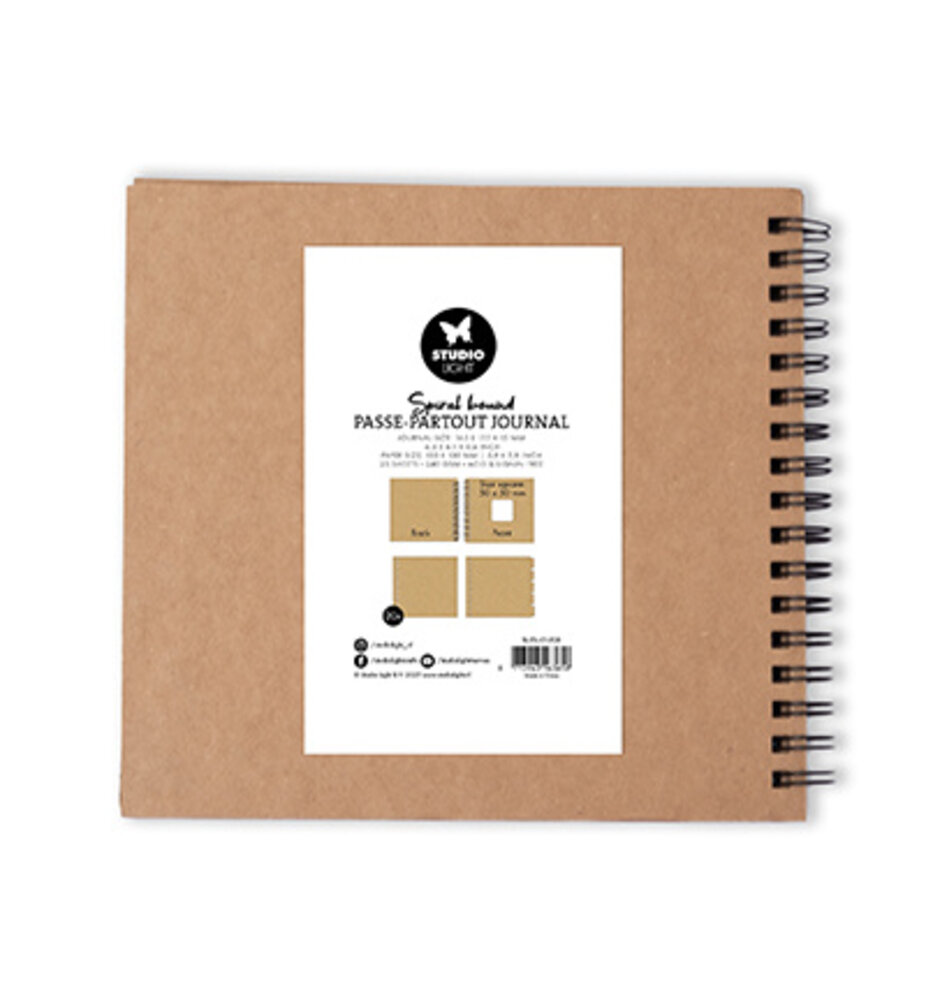 Studio Light Essentials Kraft 6x6 Inch Spiral Passe-Partout Journal (SL-ES-JOUR28)