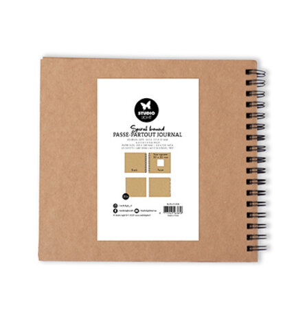 Studio Light PRE-ORDER Essentials Kraft 6x6 Inch Spiral Passe-Partout Journal (SL-ES-JOUR28)