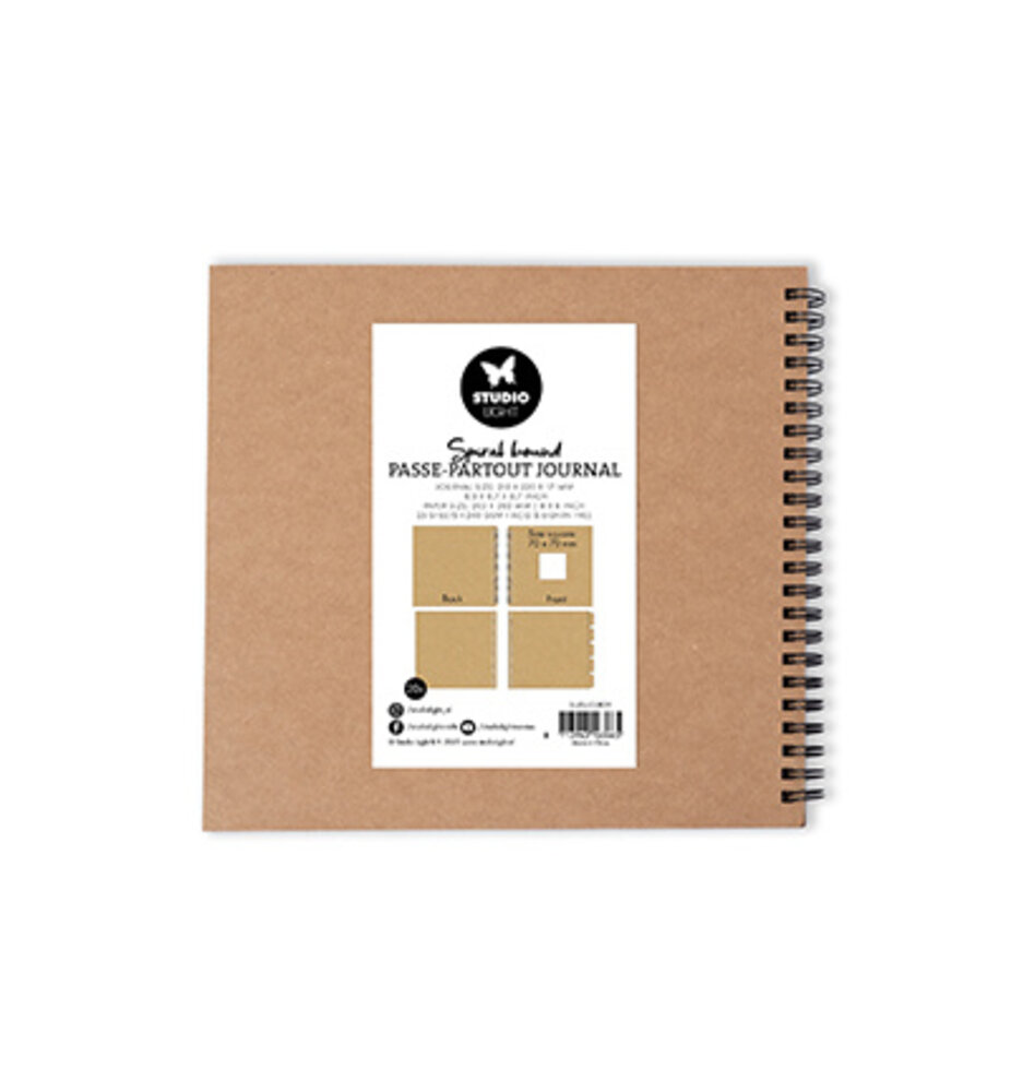Studio Light PRE-ORDER Essentials Kraft 8x8 Inch Spiral Passe-Partout Journal (SL-ES-JOUR29)