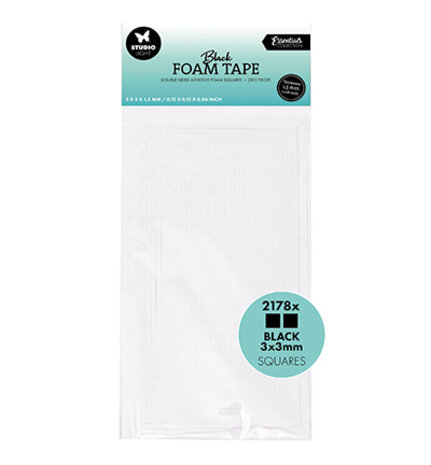 Studio Light Essentials Black Foam Tape Doublesided Blocks (3mm) (SL-ES-FOAMT107)
