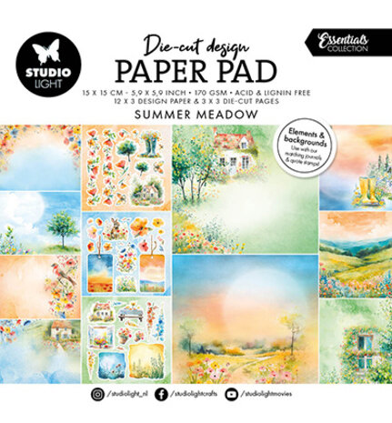 Studio Light PRE-ORDER Essentials Summer Meadow 6x6 Inch Die-Cut Paper Pad (SL-ES-DCPP426)