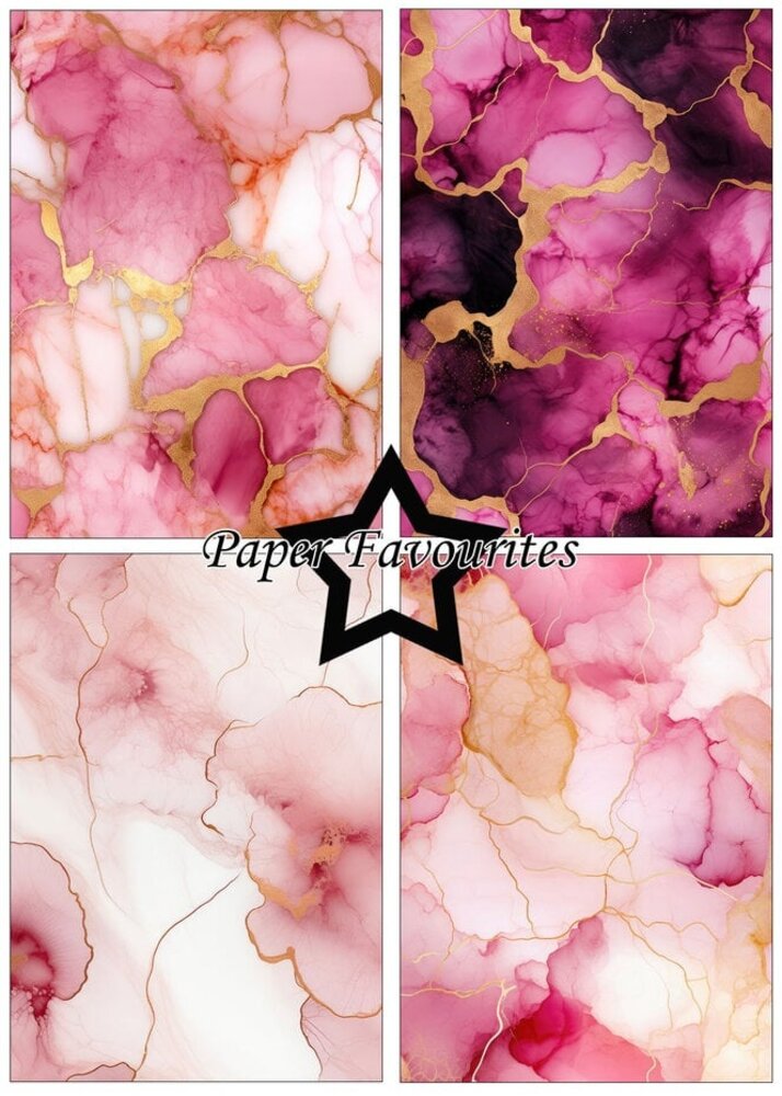 Paper Favourites Alcohol Ink Pink & Gold A5 Paper Pad (PFA205)