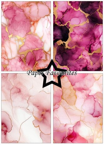 Paper Favourites Alcohol Ink Pink & Gold A5 Paper Pad (PFA205)