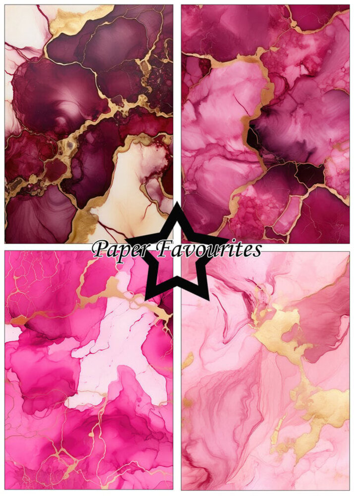 Paper Favourites Alcohol Ink Pink & Gold A5 Paper Pad (PFA205)