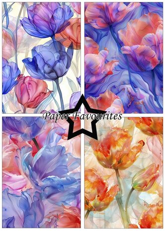 Paper Favourites Alcohol Ink Tulips A5 Paper Pad (PFA206)