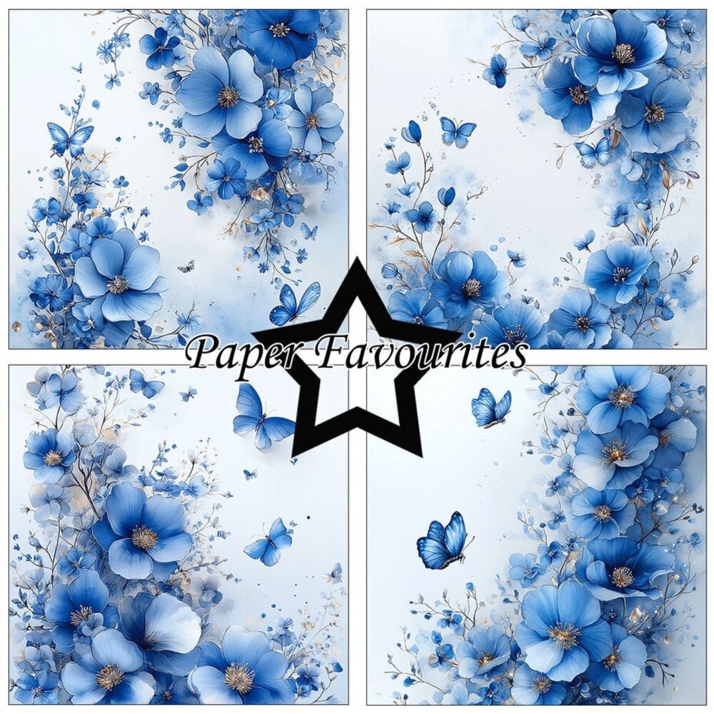 Paper Favourites Blue Flowers 6x6 Inch Paper Pad (PF564)