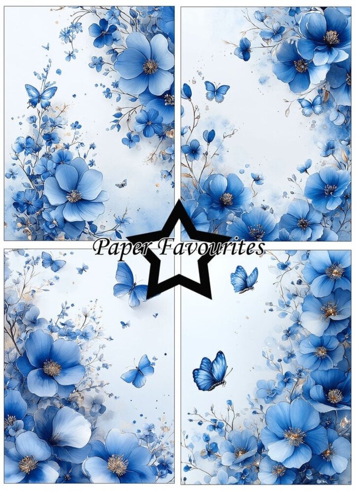 Paper Favourites Blue Flowers A6 Paper Pad (PFA605)