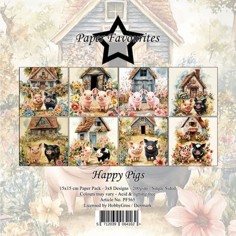 Paper Favourites Happy Pigs 6x6 Inch Paper Pad (PF565)