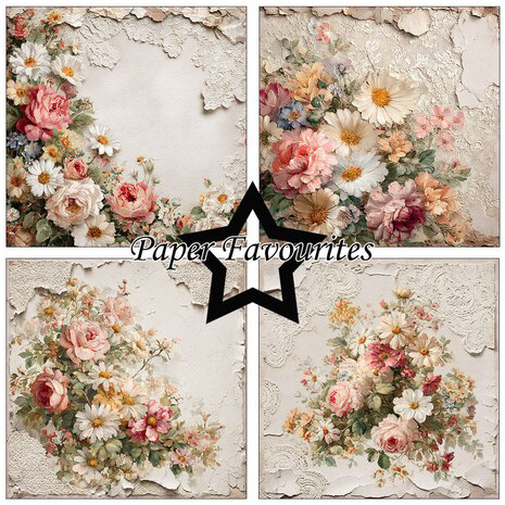 Paper Favourites Vintage Flowers 6x6 Inch Paper Pad (PF567)