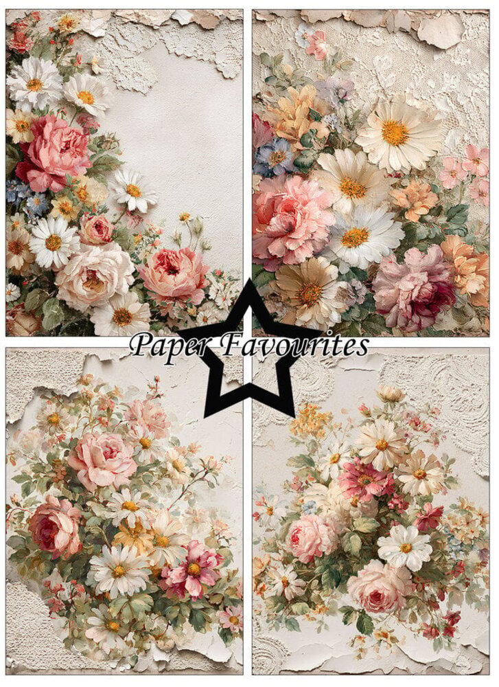 Paper Favourites Vintage Flowers A6 Paper Pad (PFA608)