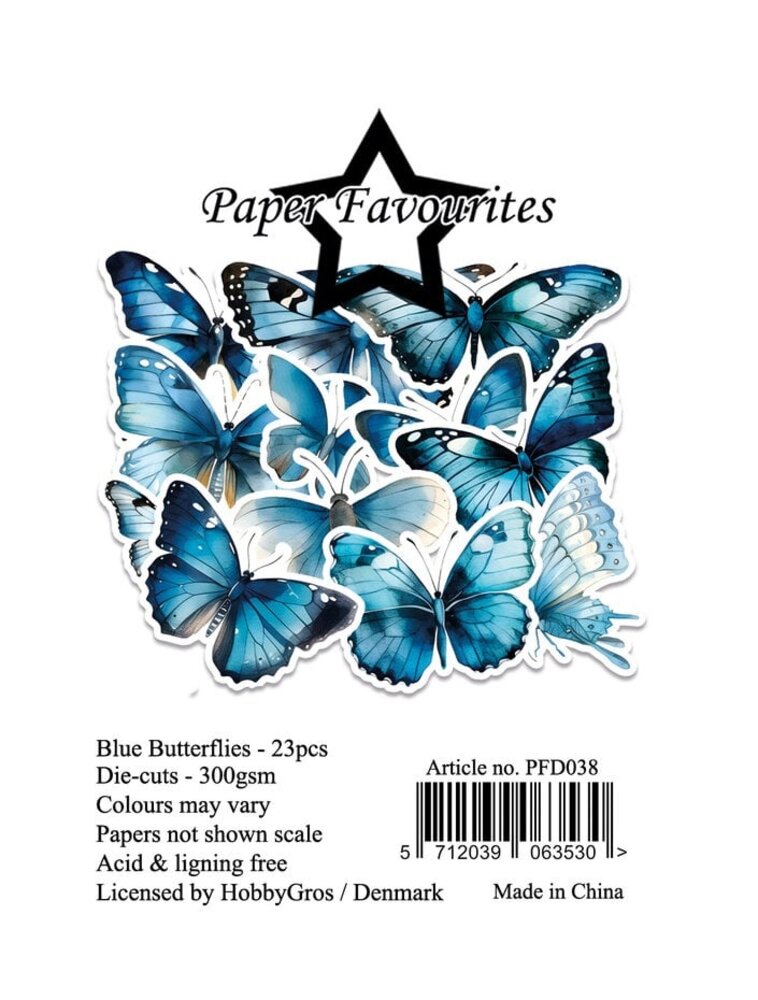 Paper Favourites Die-Cuts Blue Butterflies (PFD038)