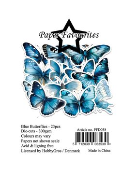 Paper Favourites Die-Cuts Blue Butterflies (PFD038)