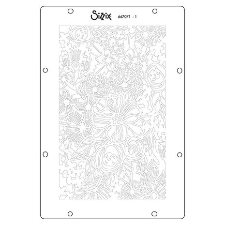 Sizzix Vicki Boutin Stencils Buildables Botanicals #1 (667071)