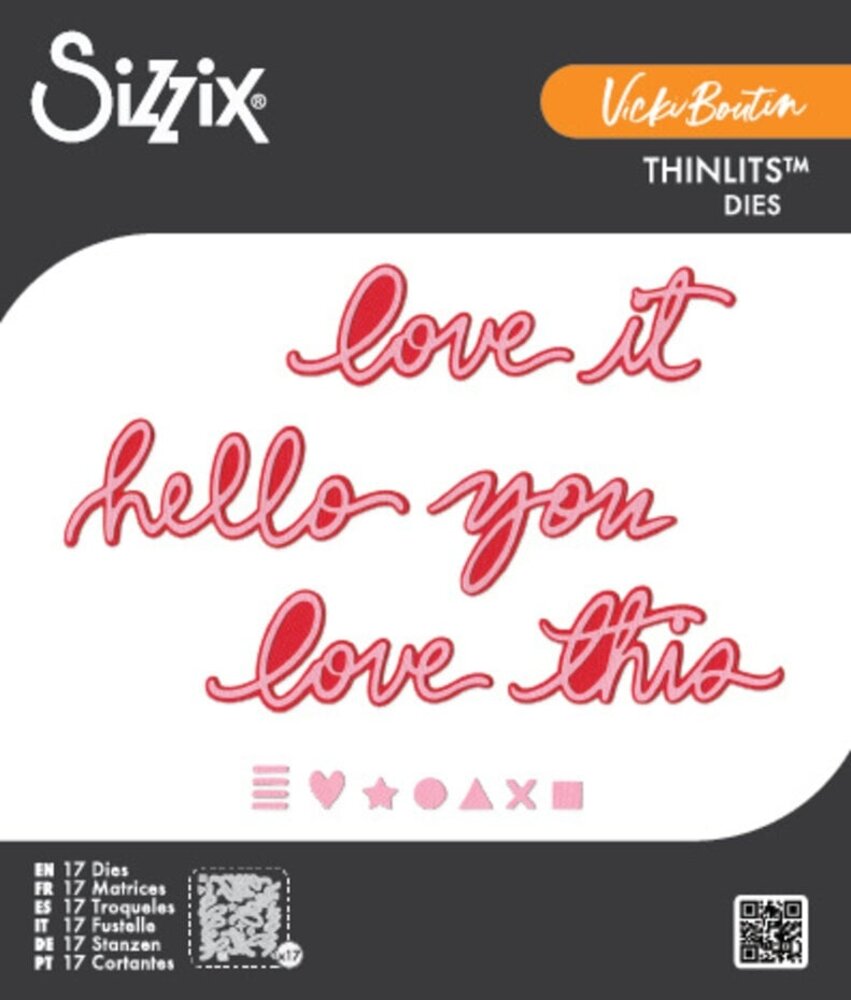 Sizzix Vicki Boutin Thinlits Die Set Script #1 (667073)