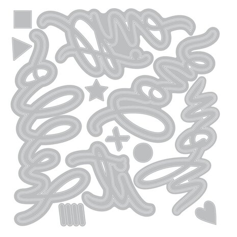 Sizzix Vicki Boutin Thinlits Die Set Script #1 (667073)