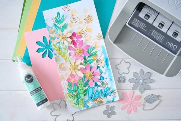 Sizzix Vicki Boutin Clear Stamps with Framelits Floral Layers #1 (667074)
