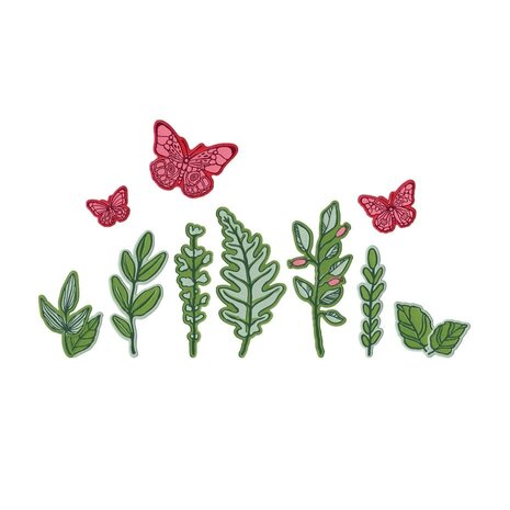 Sizzix Vicki Boutin Clear Stamps with Framelits Greenery Layers #1 (667075)