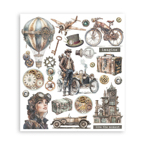 Stamperia Voyages Fantastiques 8x8 Inch Rub-On Assortment (DFLRBXG01)