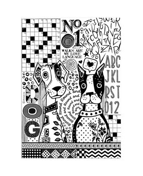 Stamperia Furry Friends A4 Rice Paper Dogs One Color Print (DFSA41100)