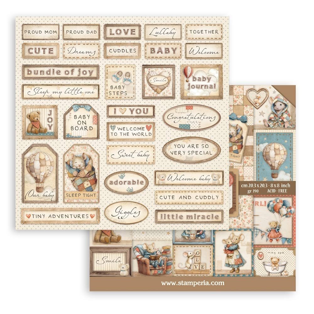 Stamperia Baby 8x8 Inch Mini Pad (SBBMS001)